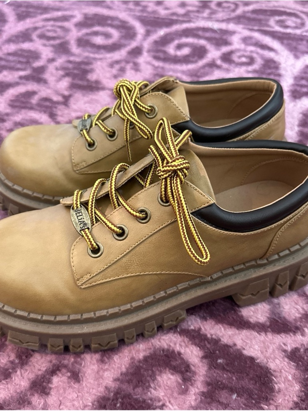 Delia’s x Dolls Kill Casual Lace-Up Chunky Sole Shoe in Tan